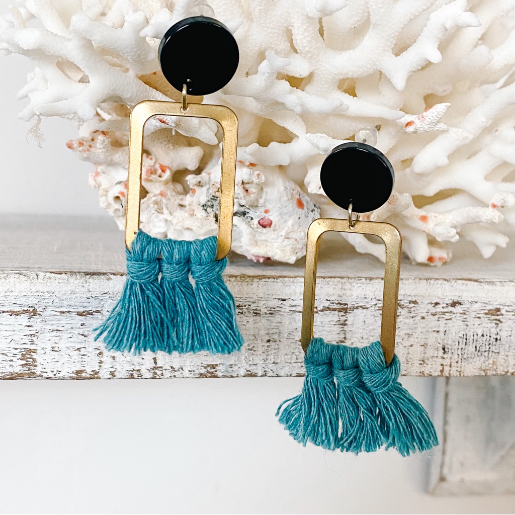 Macram Rectangle Earrings
